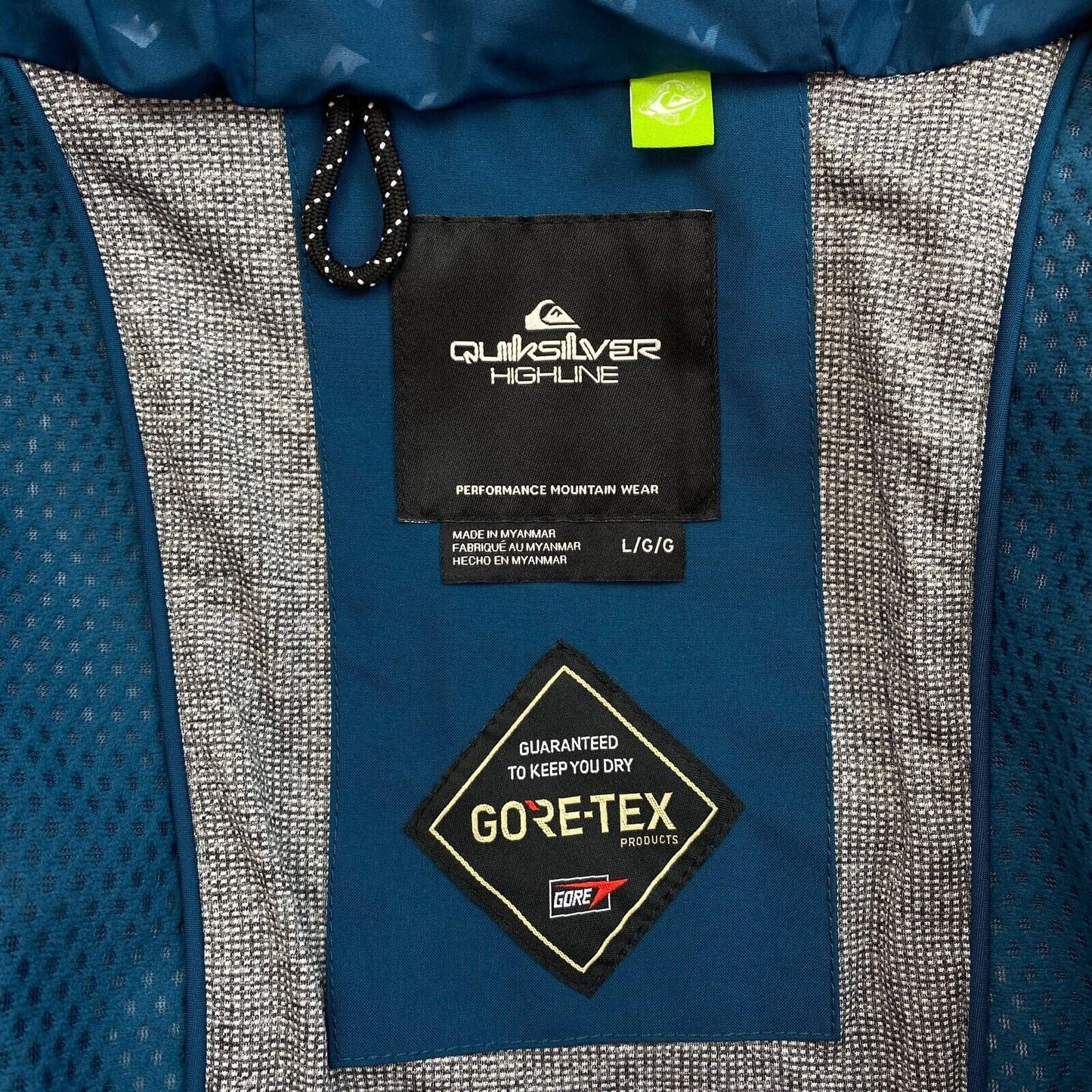 RRP €400 QUIKSILVER Blue Forever Stretch GORE-TEX Hooded Ski Jacket Size L