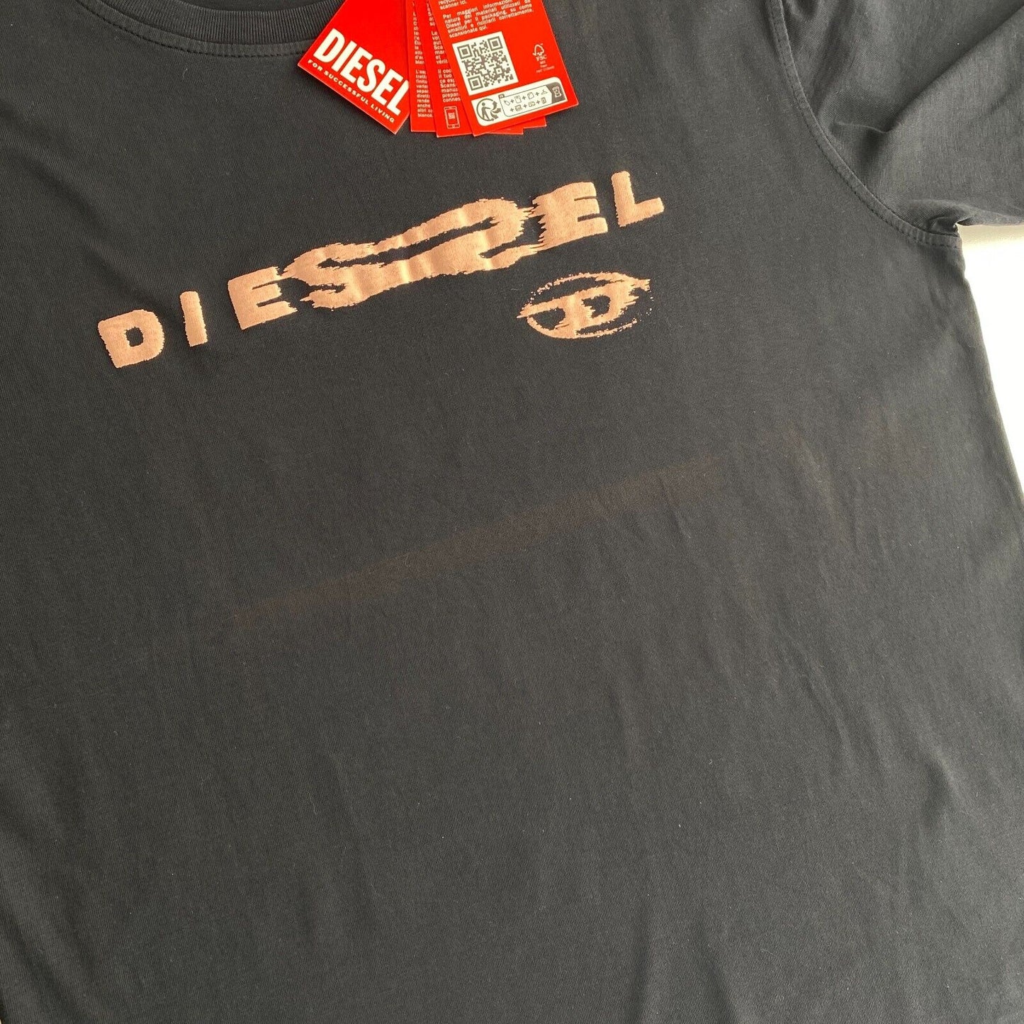 DIESEL Women Black T-DANNY Crew Neck T Shirt Size S