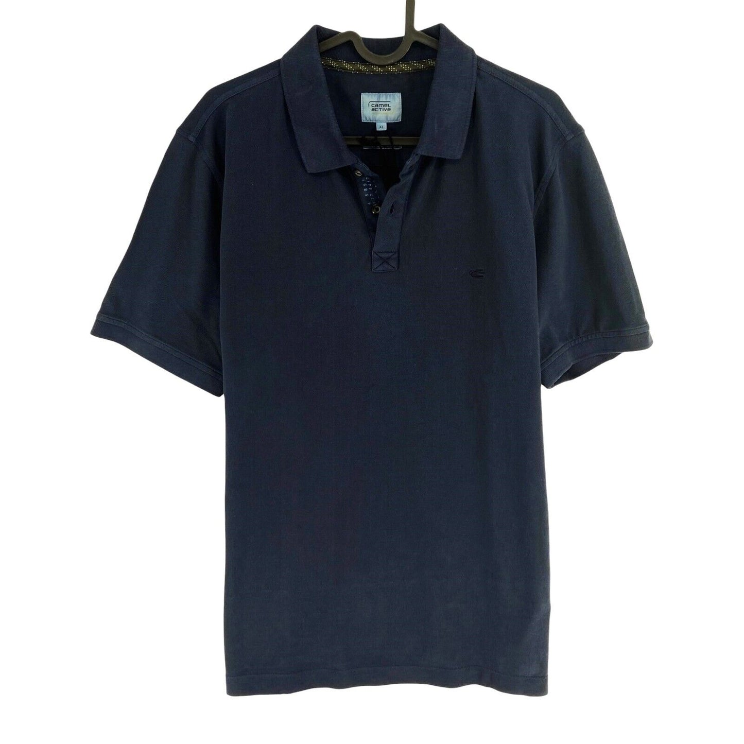 CAMEL ACTIVE Men Navy Blue Solid Short Sleeves Pique Polo Shirt Size 2XL XXL