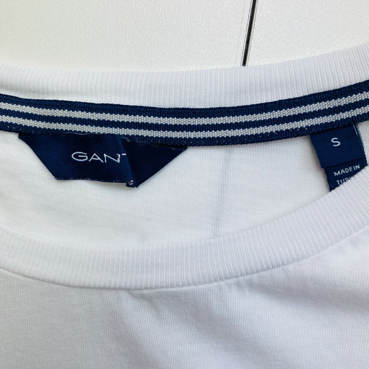 GANT White Logo Crew Neck T Shirt Size S