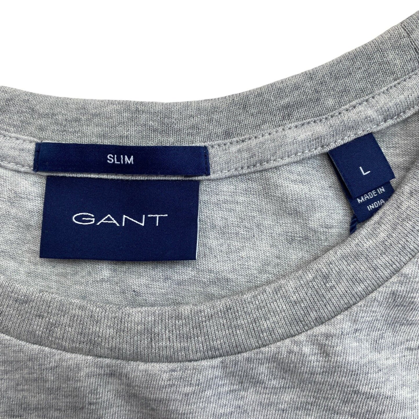 GANT Light Grey Original Slim Crew Neck T Shirt Size L