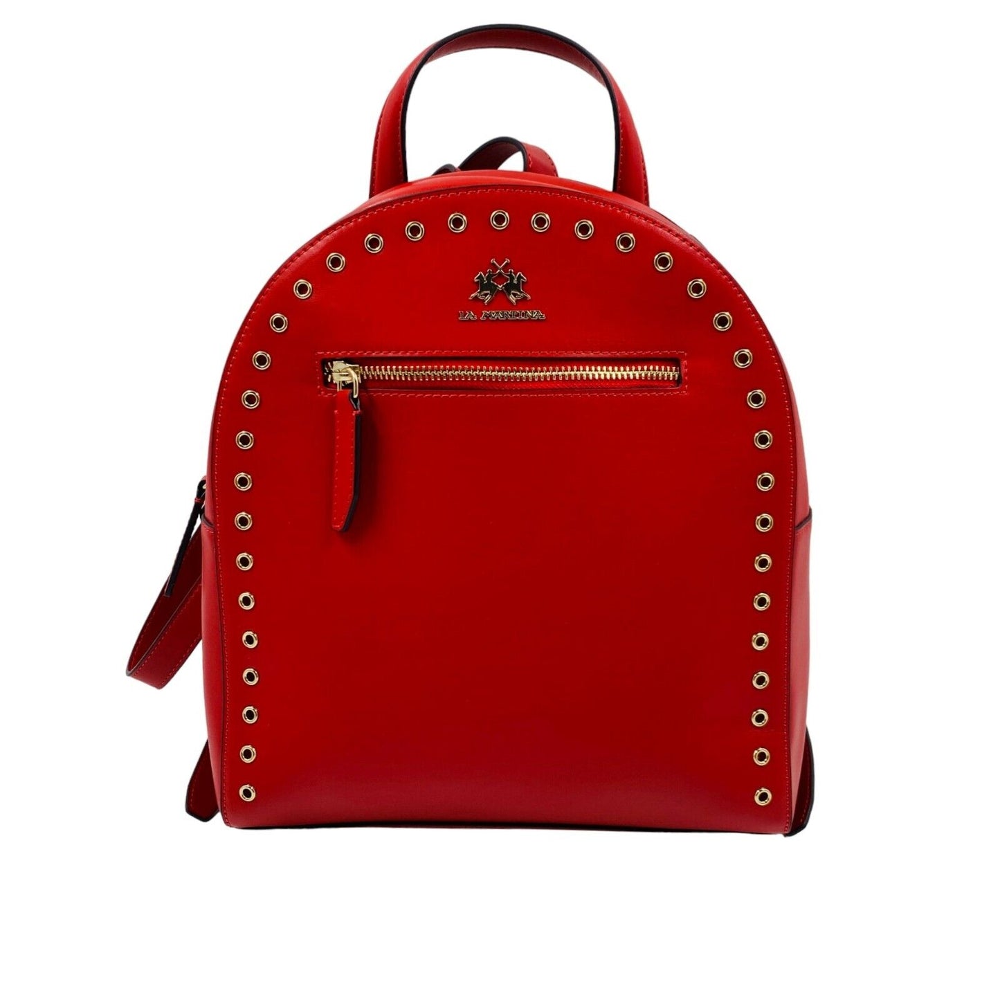 La Martina Rot 100 % Leder Damen Rucksack Rucksäcke