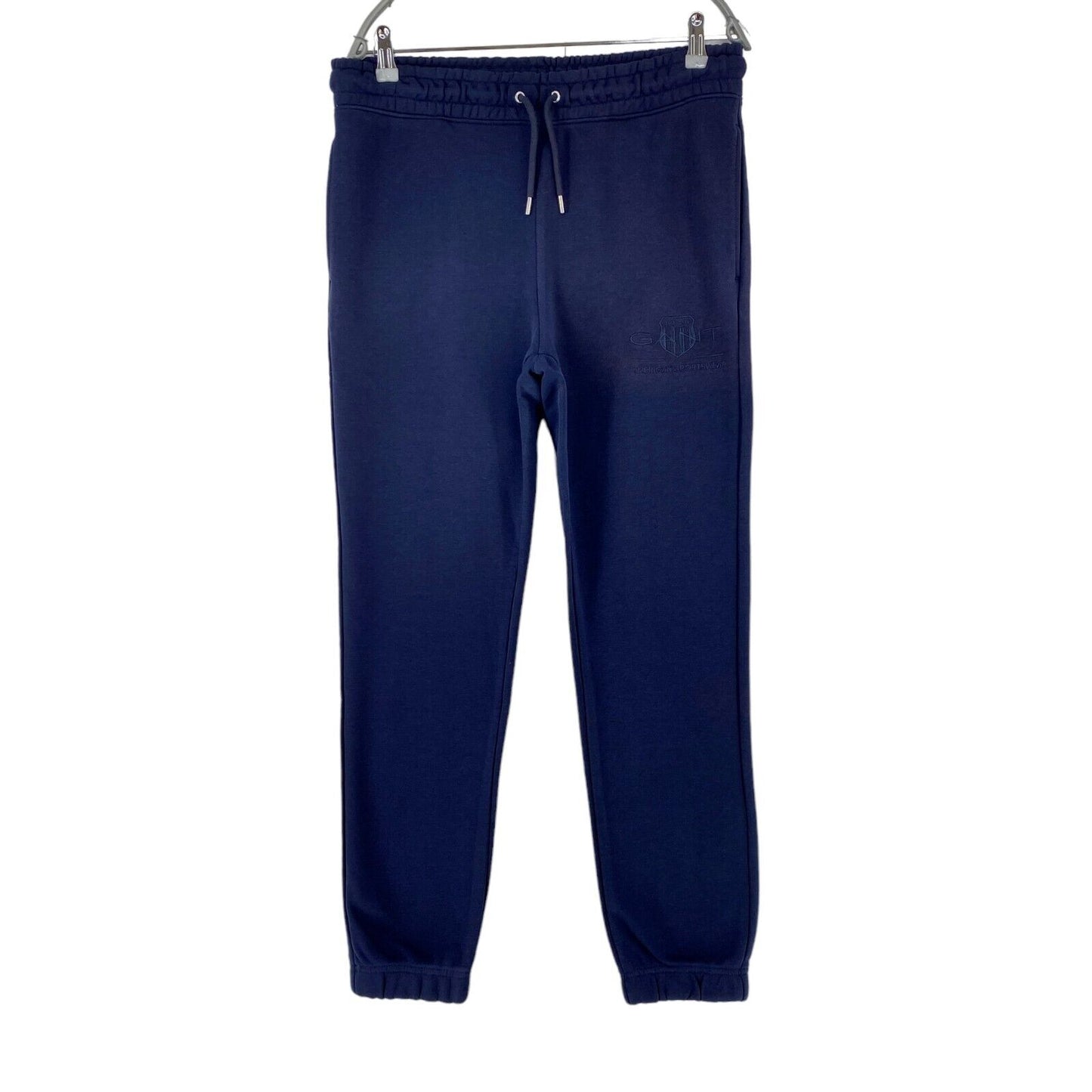 GANT Women Dark Blue Regular Fit Cuffed Sweatpants Trousers Size L