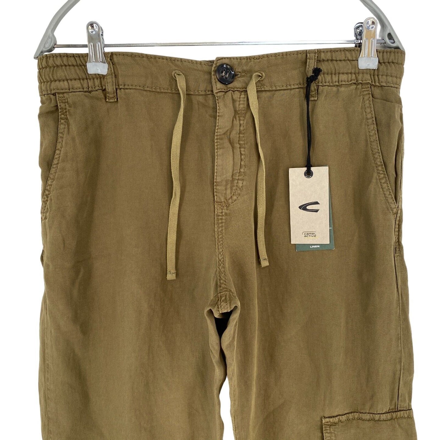 CAMEL ACTIVE Damen Hose, lockere Passform, mit Bündchen, Leinenmischung, Braun, Größe W27 L32