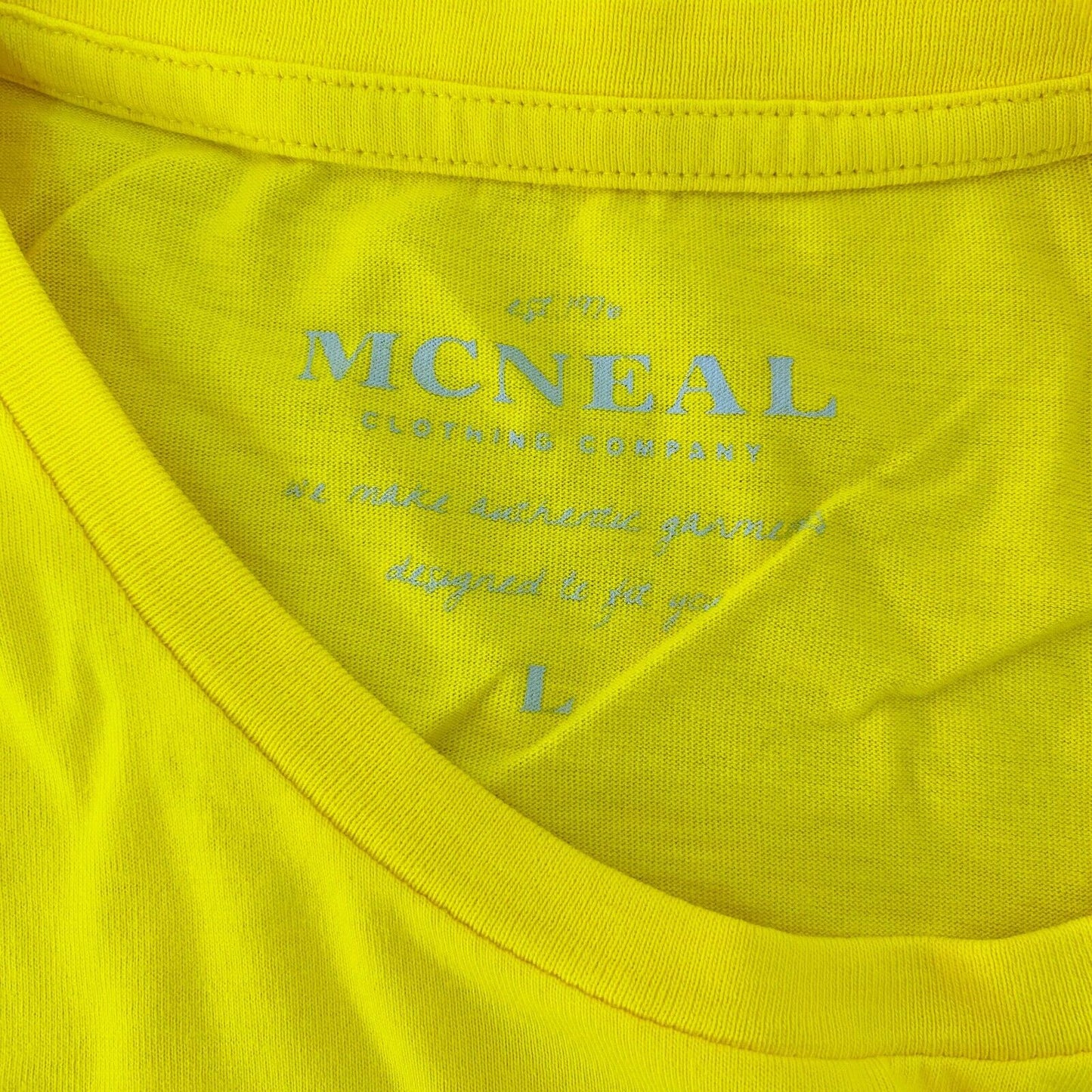 MCNEAL Mens Yellow Graphic Print Crew Neck T Shirt Size L