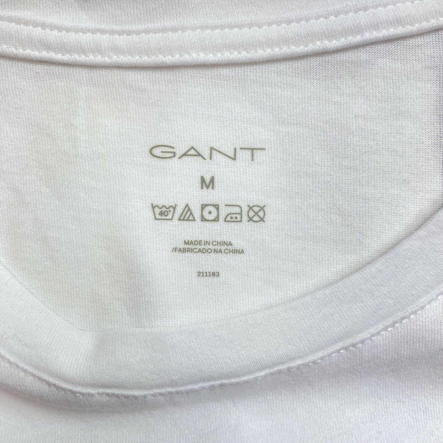 GANT White Crew Neck T Shirt Top Size M