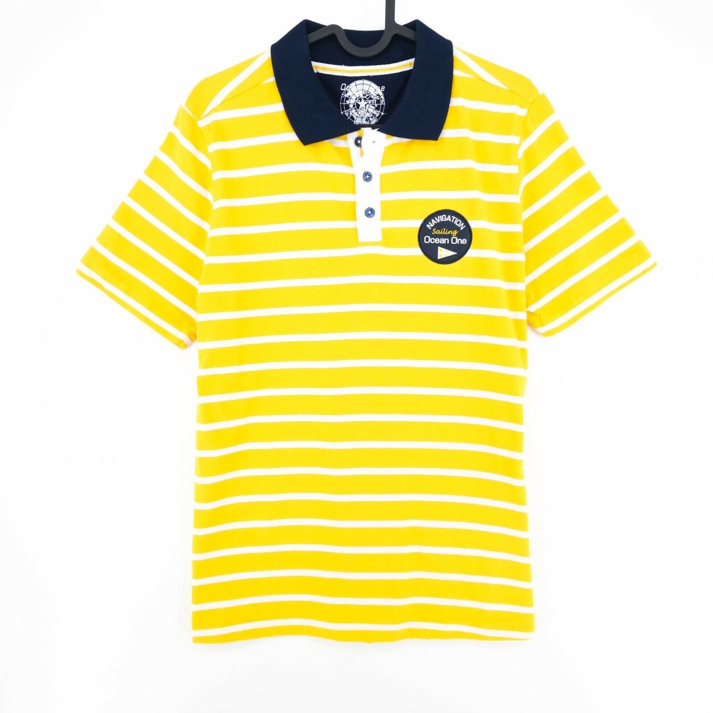 OCEAN ONE T-shirt à col polo rayé jaune Taille 42