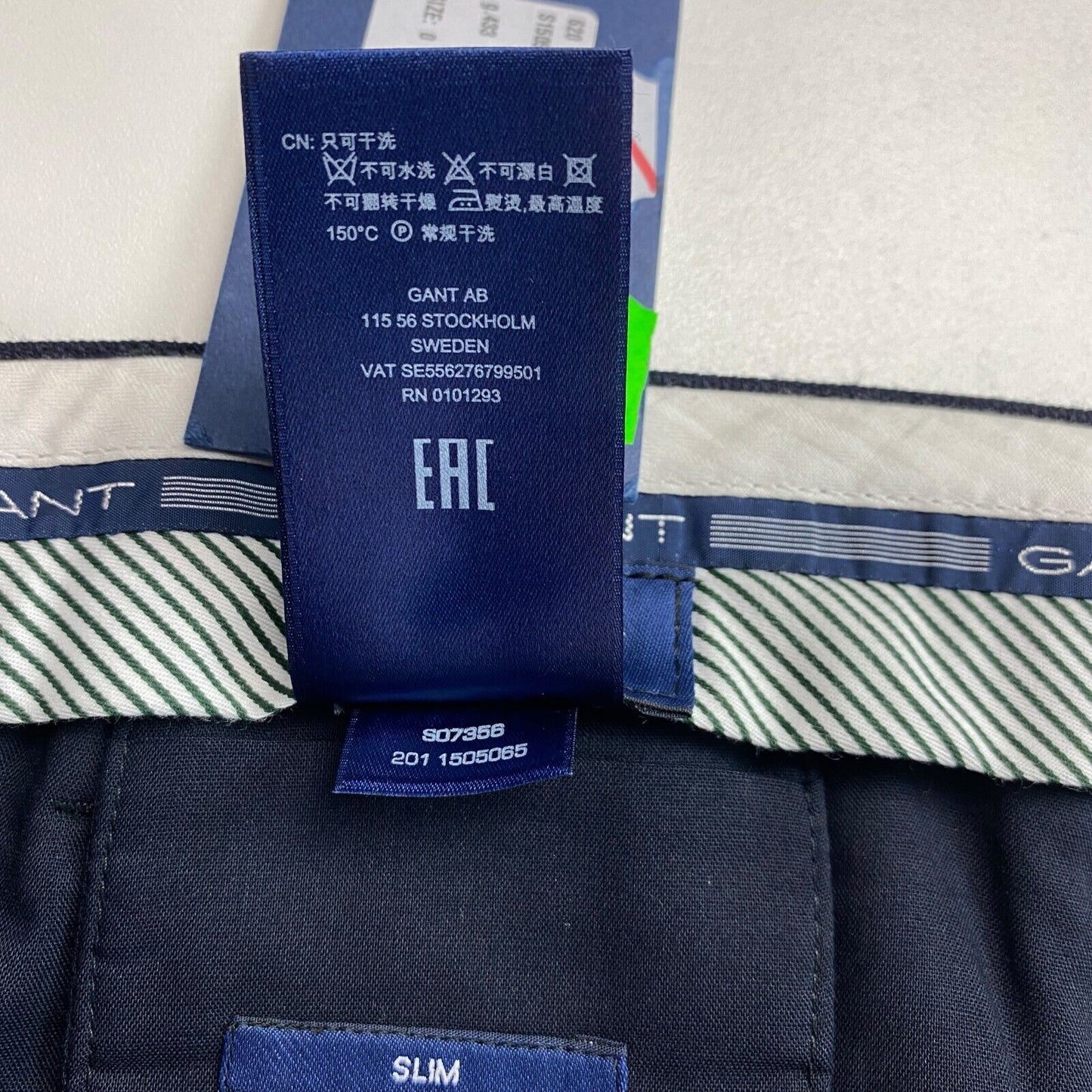 GANT Navy Blue Slim Club Pants Trousers EU 50 UK/US 40