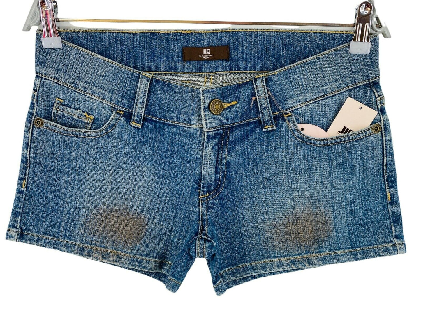 JLO By Jennifer Lopez - Cut-Off-Shorts aus blauem Denim, Größe EU 36 UK 8