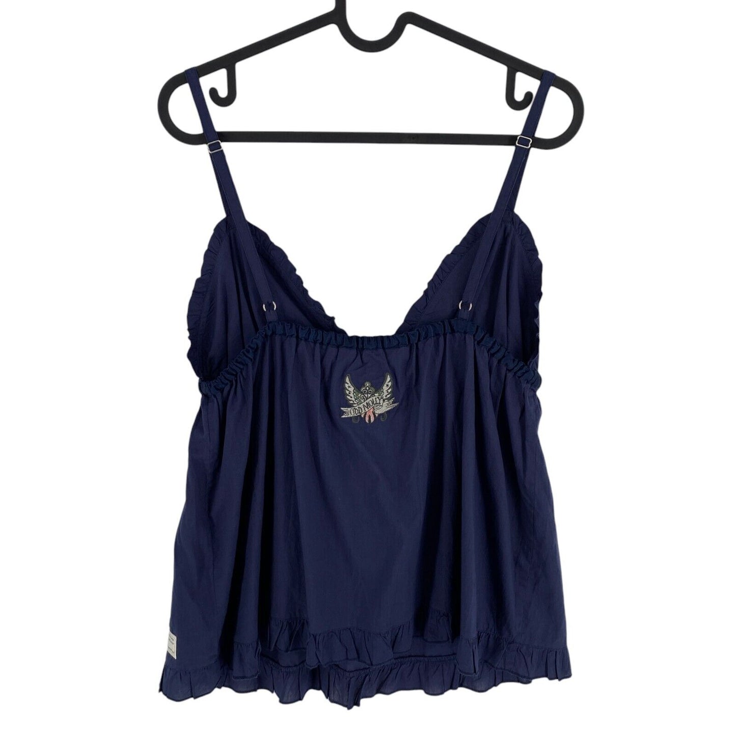 ODD MOLLY Women Navy Blue Beauty Call Tank Top Size 3 / L