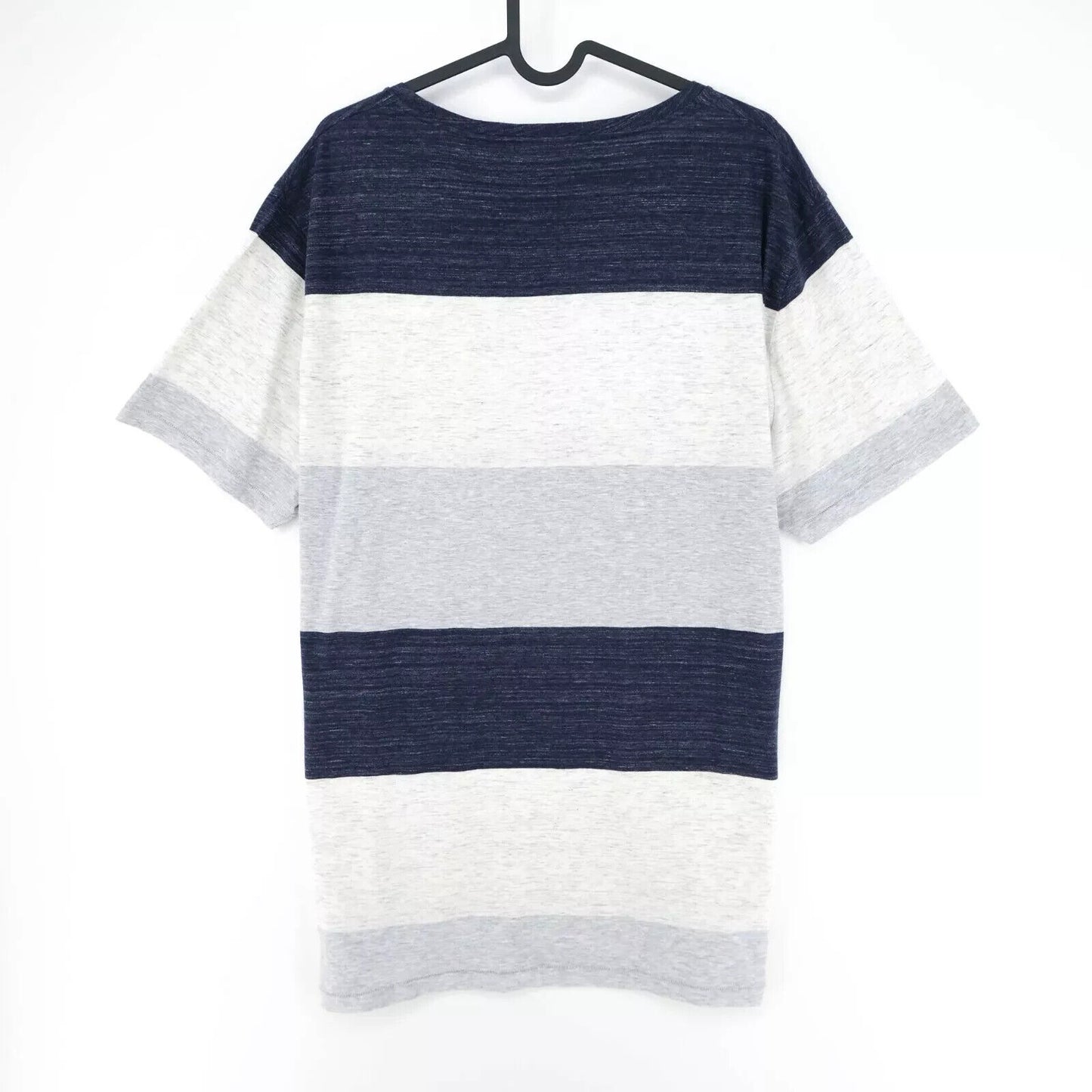 GANT Mens Grey Blue Striped Crew Neck T Shirt Size 2XL XXL