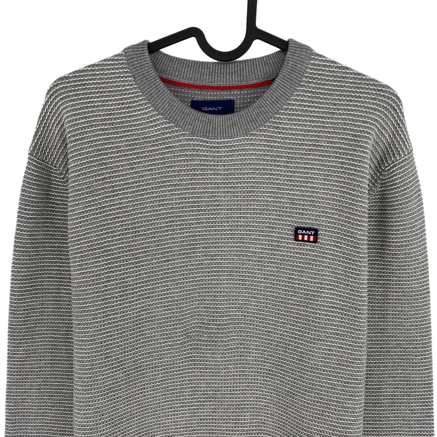 GANT Grey Light Texture Crew Neck Sweater Jumper Size S