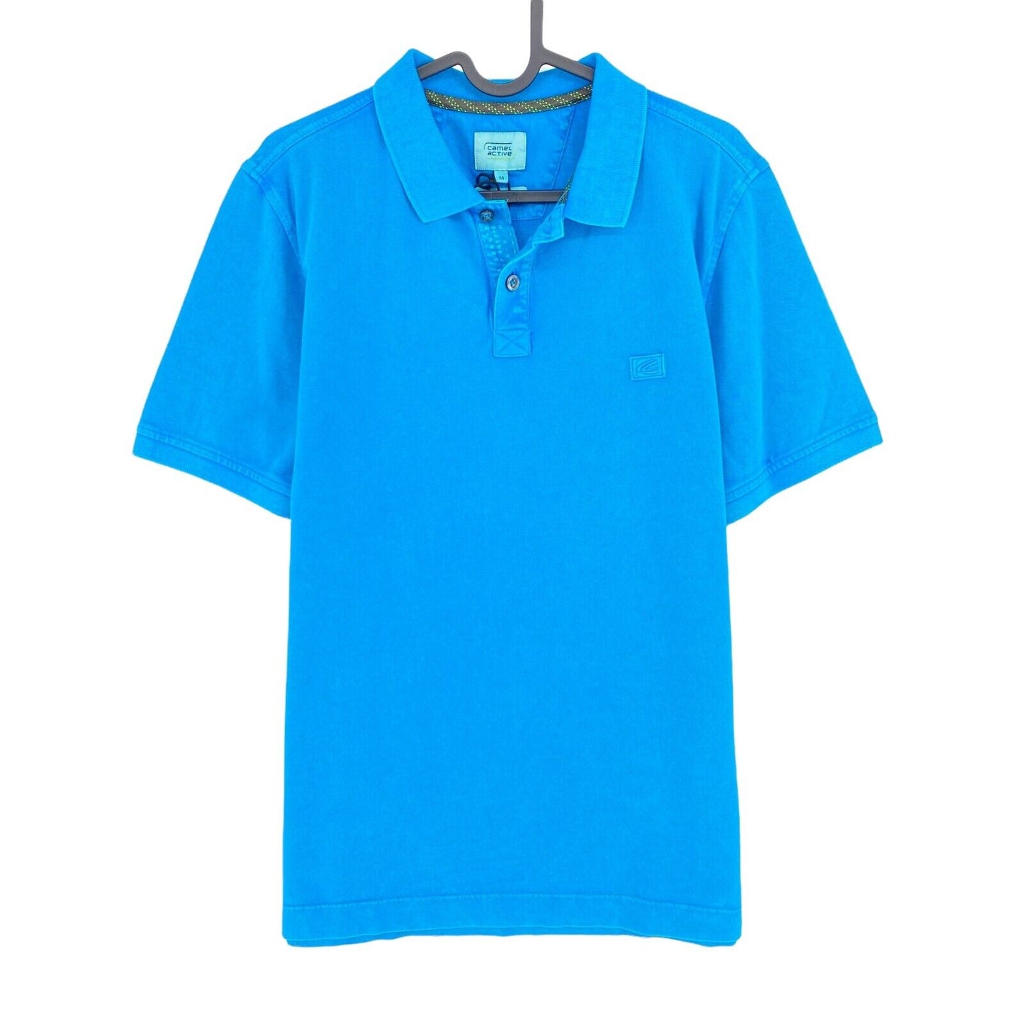 CAMEL ACTIVE Blue Raw Dyed Pique Polo Shirt Size M