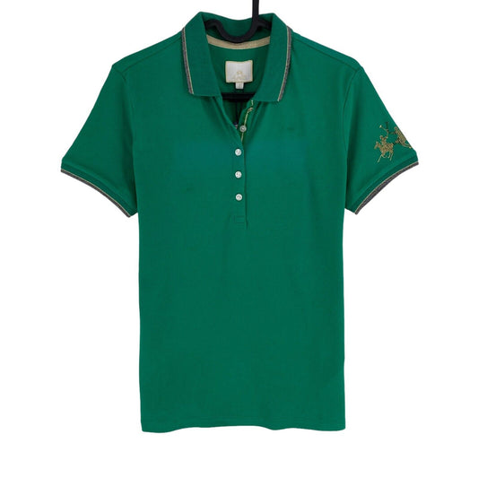 LA MARTINA Women Green SS Piquet Polo Shirt Size 2 / S