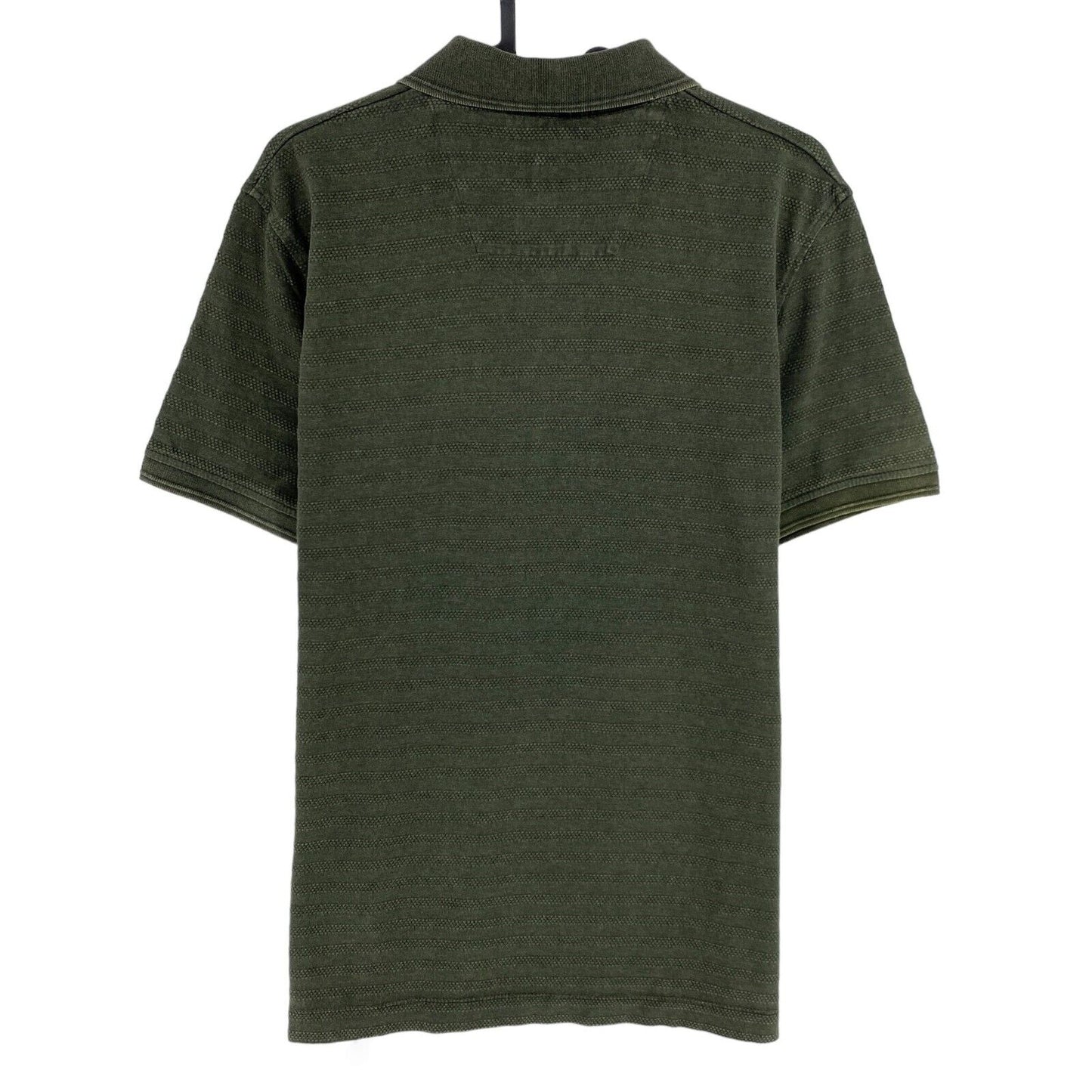 CAMEL ACTIVE Dark Green Raw Dyed Texture Pique Polo Shirt Size S