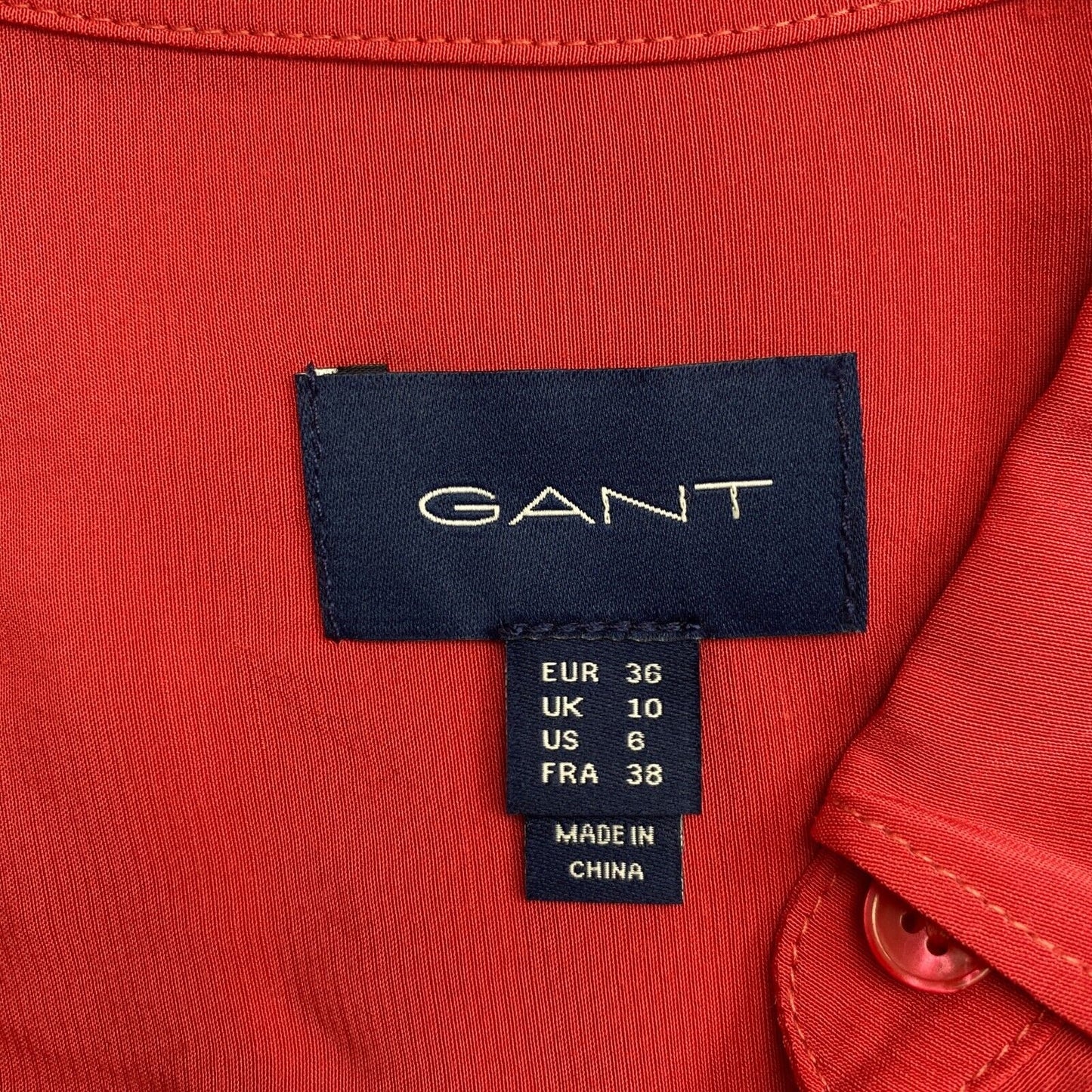 GANT Pinkish Red Solid Crepe Shirt Size EU 36 UK 10 US 6