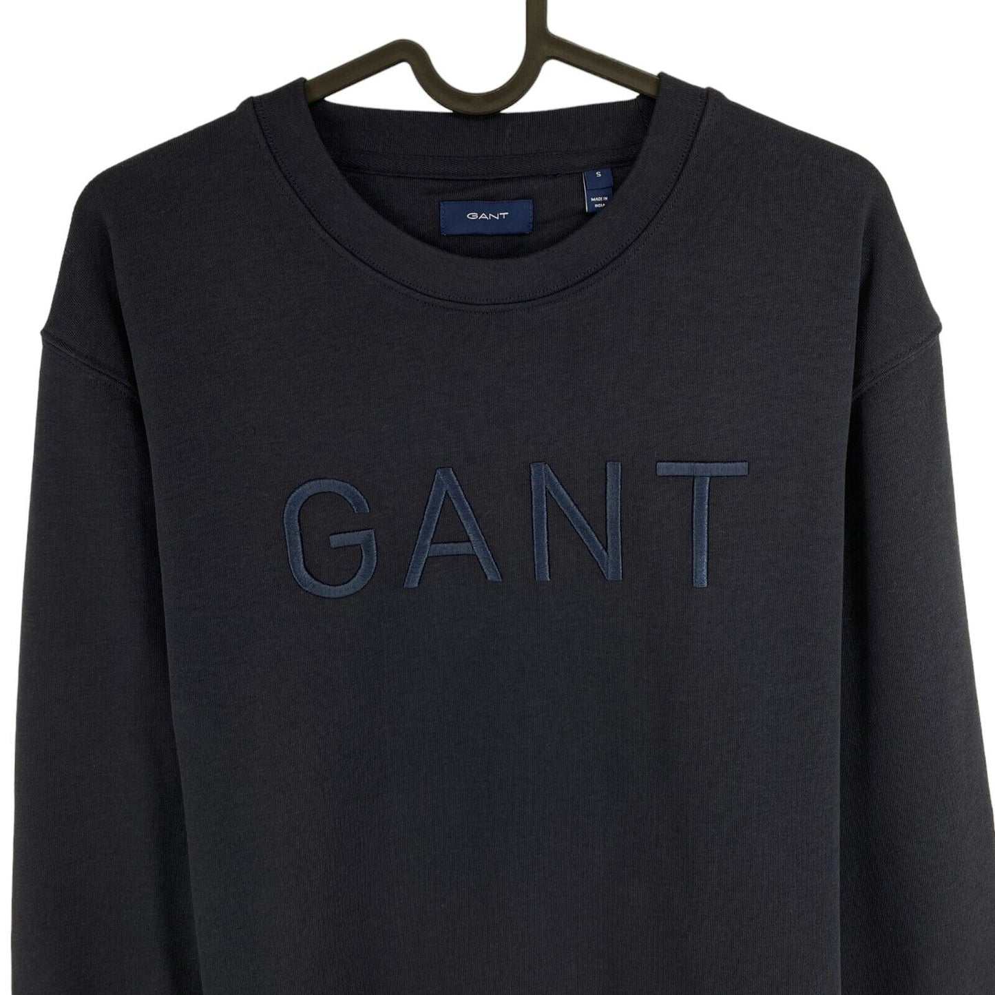 GANT Navy Blue Tonal Logo Crew Neck Jumper Sweater Size S