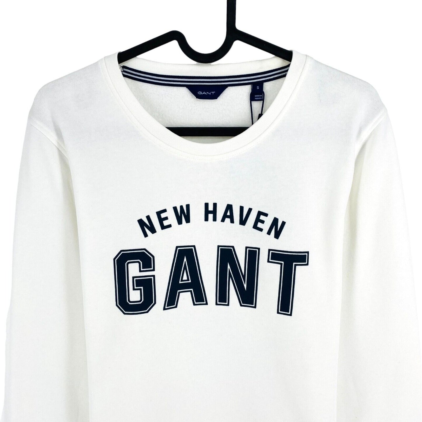 GANT White Logo Crew Neck Pullover Sweater Jumper Size S