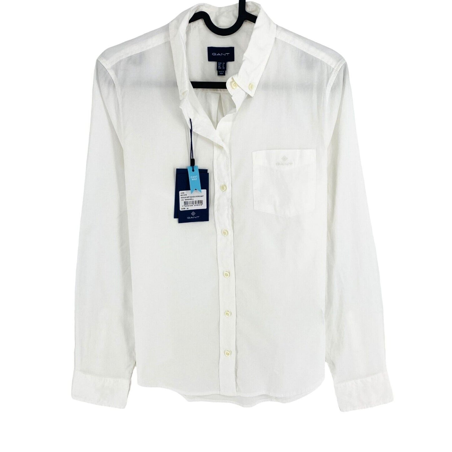 GANT Women White Regular Oxford Long Sleeves Shirt Size EU 36 UK 8 US 6