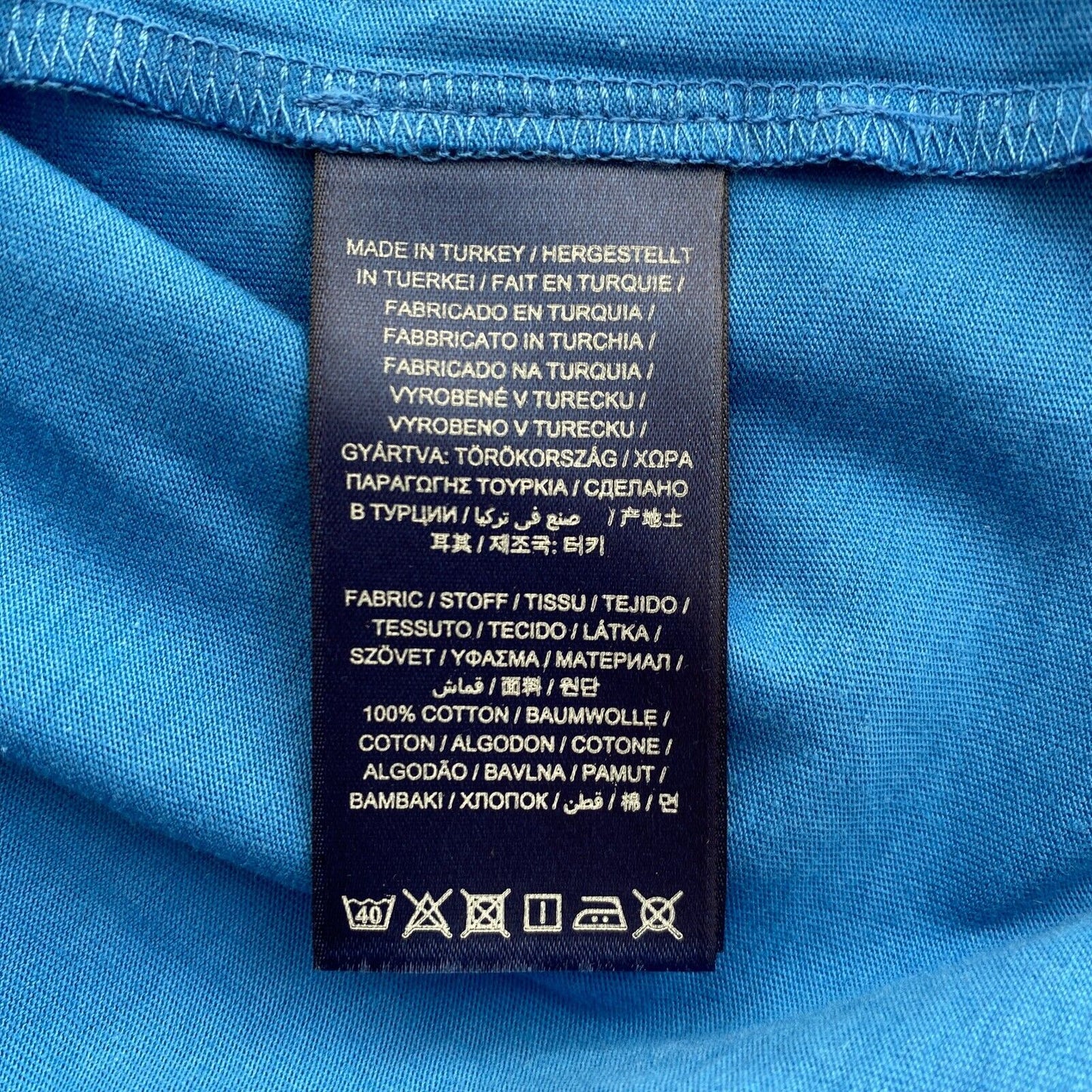 GANT Blaues Logo Rundhals Kurzarm T-Shirt Größe M