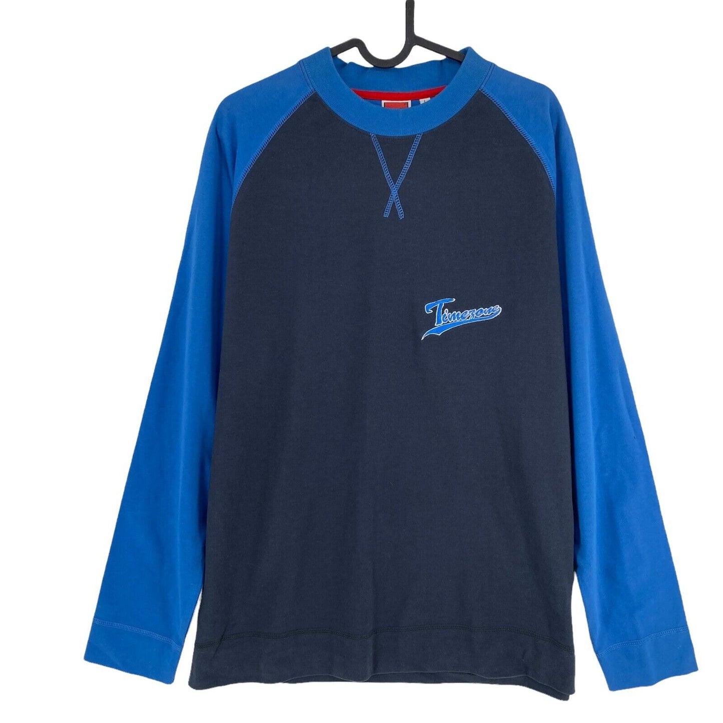 TIMEZONE Bleu Marine 100% Coton Col Rond Sweatshirt Jumper Taille L