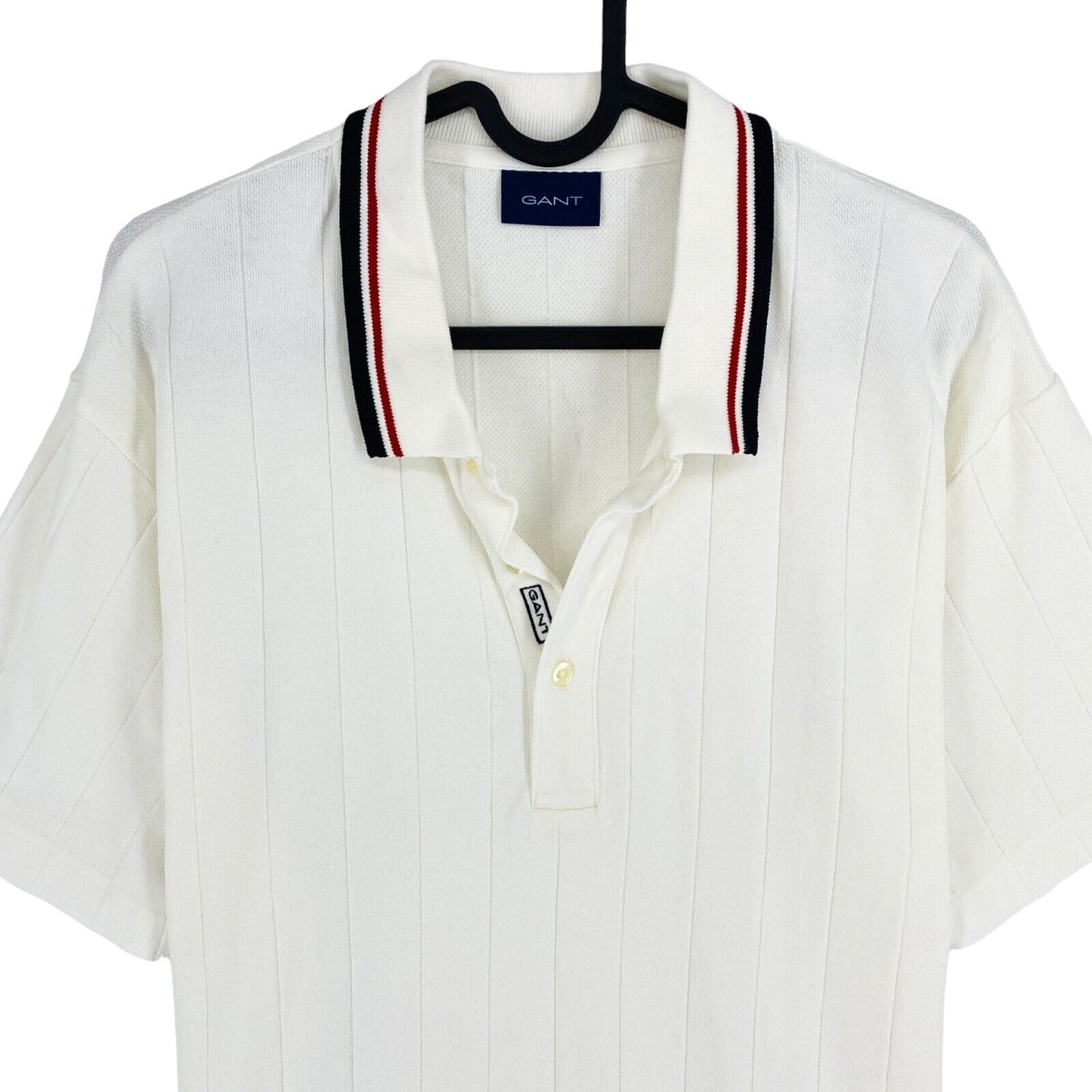 GANT Men White Pique Rugger Short Sleeves Polo Shirt Size XL