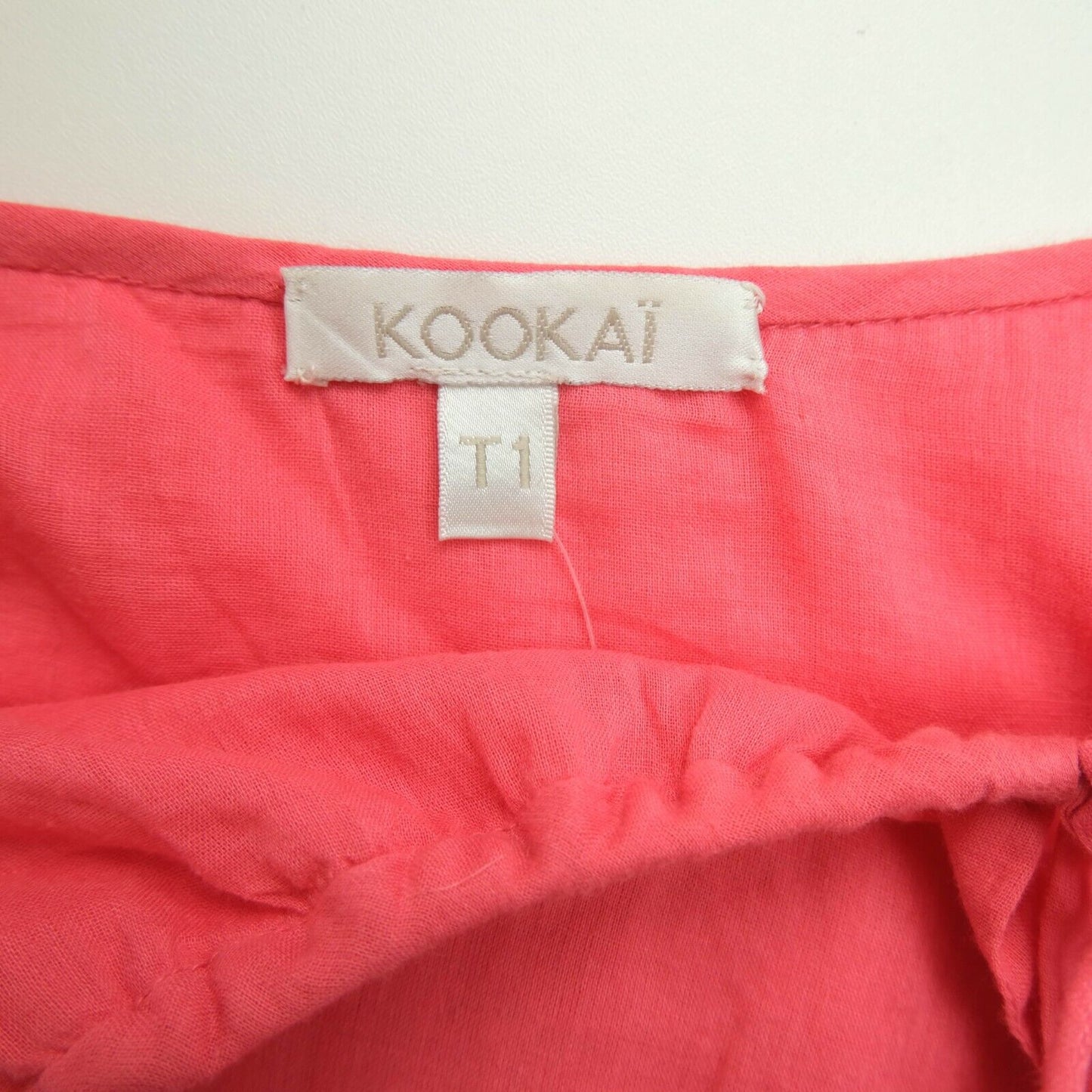 KOOKAI Pink Flared Crew Neck 100% Cotton Tank Top Size 1 EU 38 M