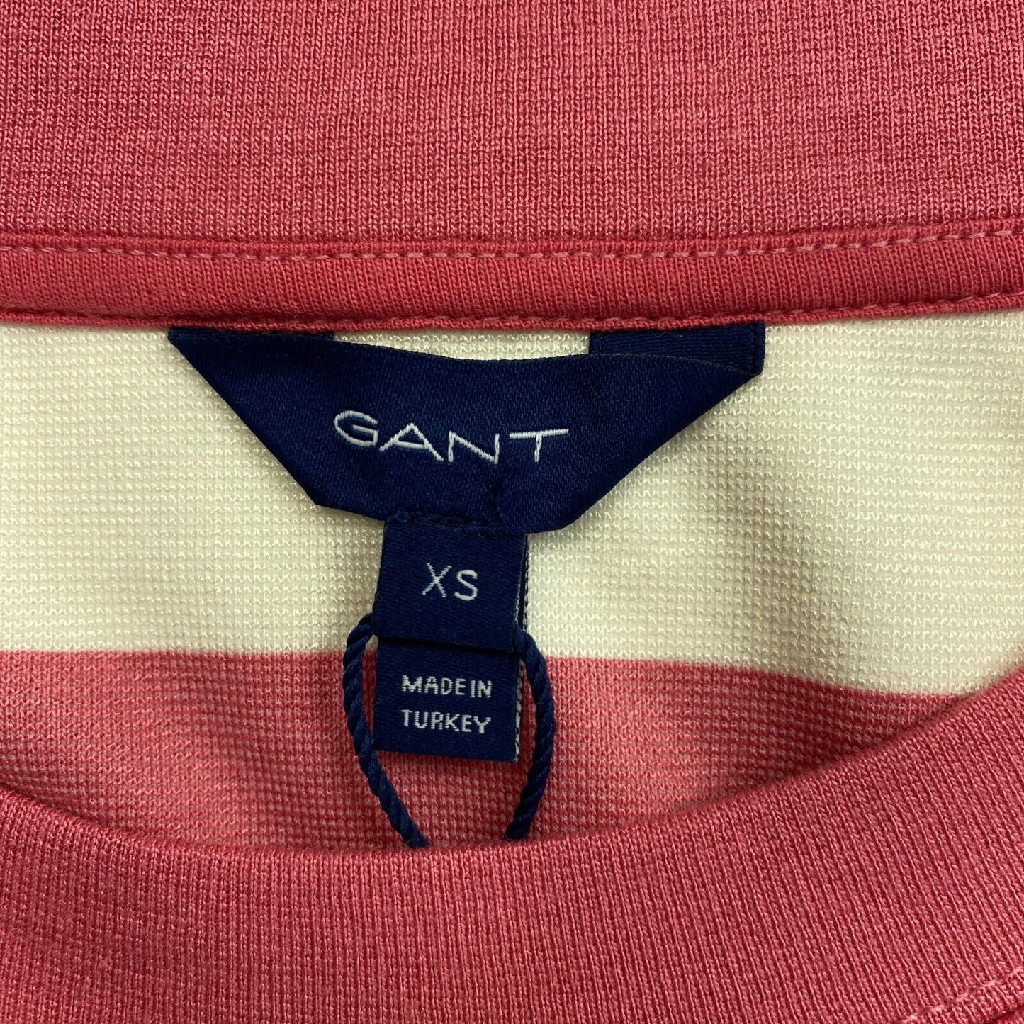 GANT Pink Bar Striped Jersey Crew Neck Dress Size XS