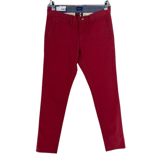 GANT Red Slim Twill Chino Pants Trousers Size W31 L34