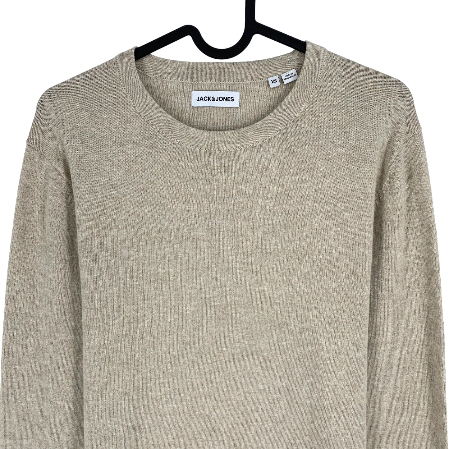 JACK&JONES Mens Beige Knit Crew Neck Sweater Jumper Size XS