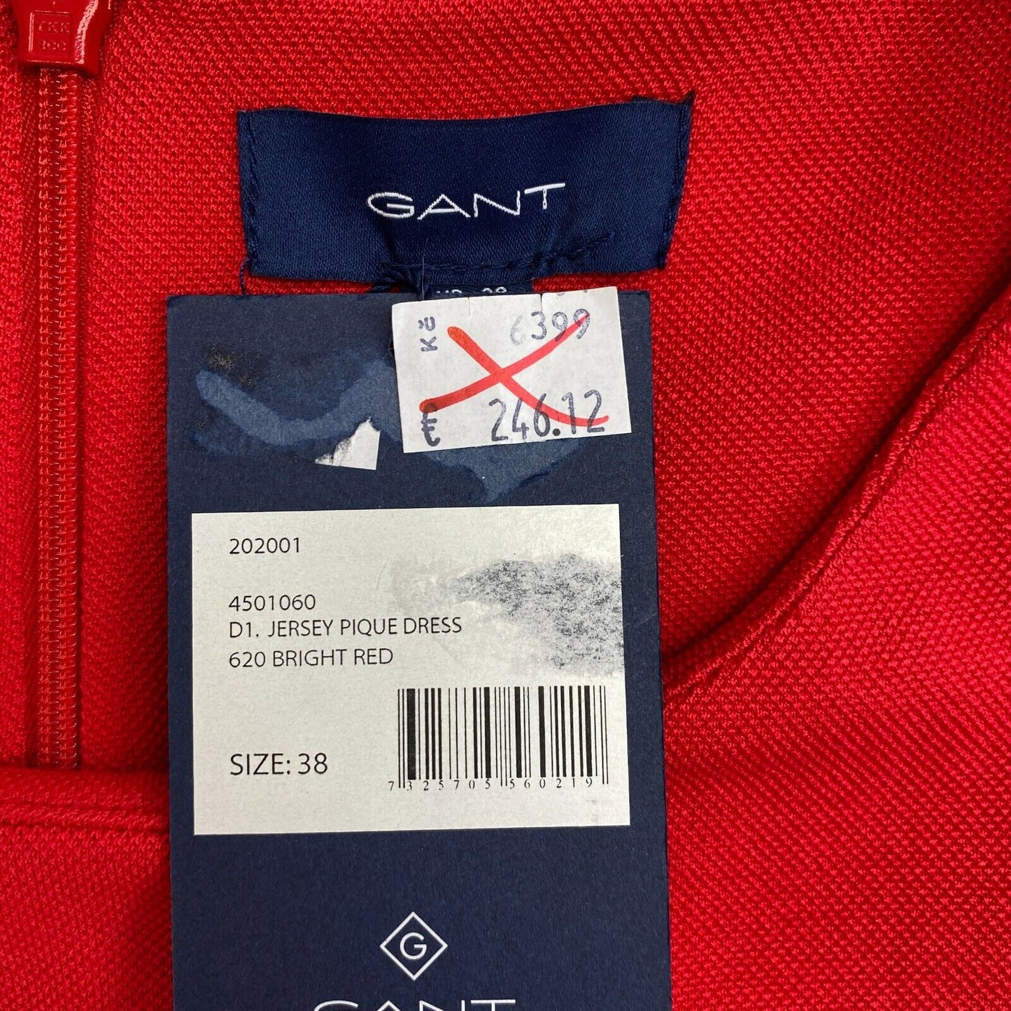 GANT Bright Red Jersey Pique Dress Size EU 38 42 UK 10 14 US 8 12