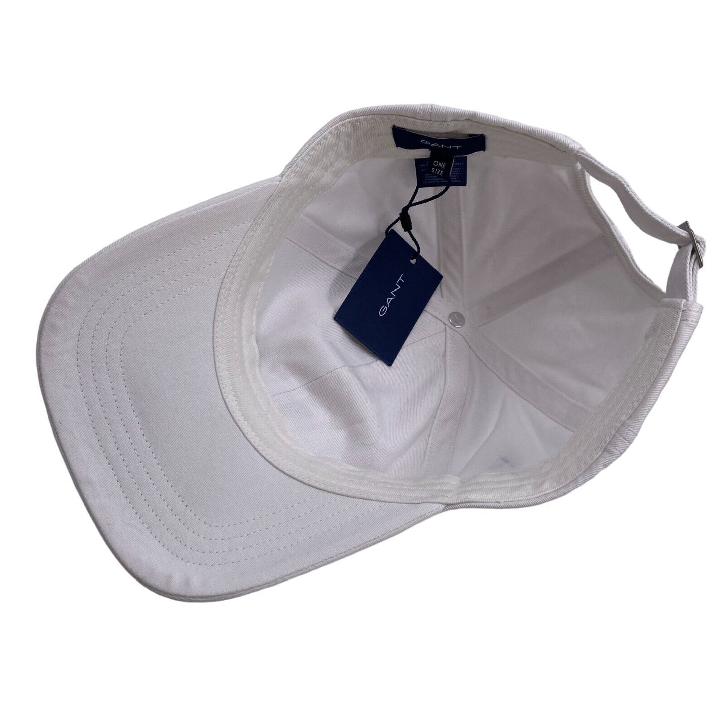 GANT Mens White Cotton Logo Baseball Twill Cap Hat One Size