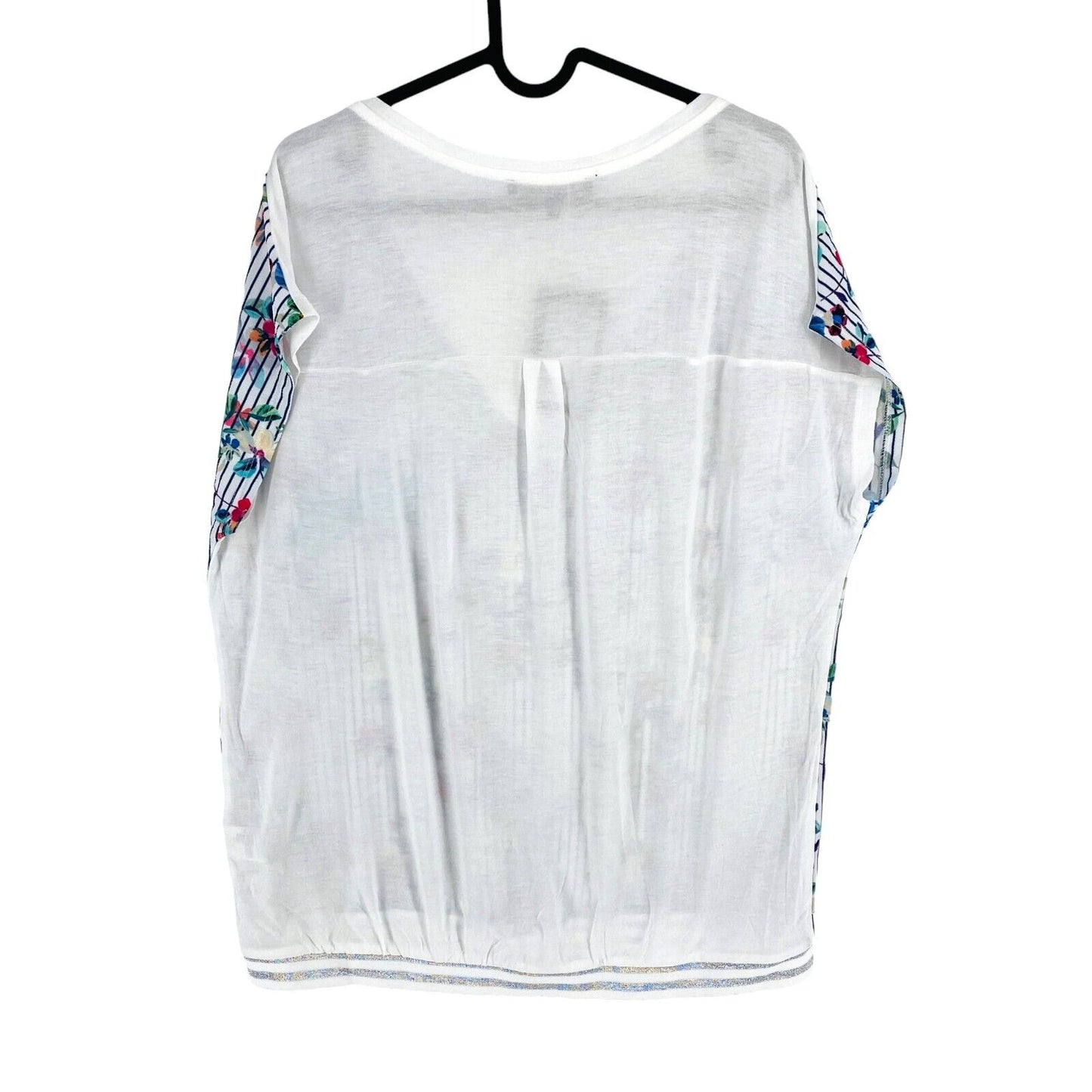 LOLA LIZA Women White Floral V Neck Blouse Size EU 44 UK 16 US 14