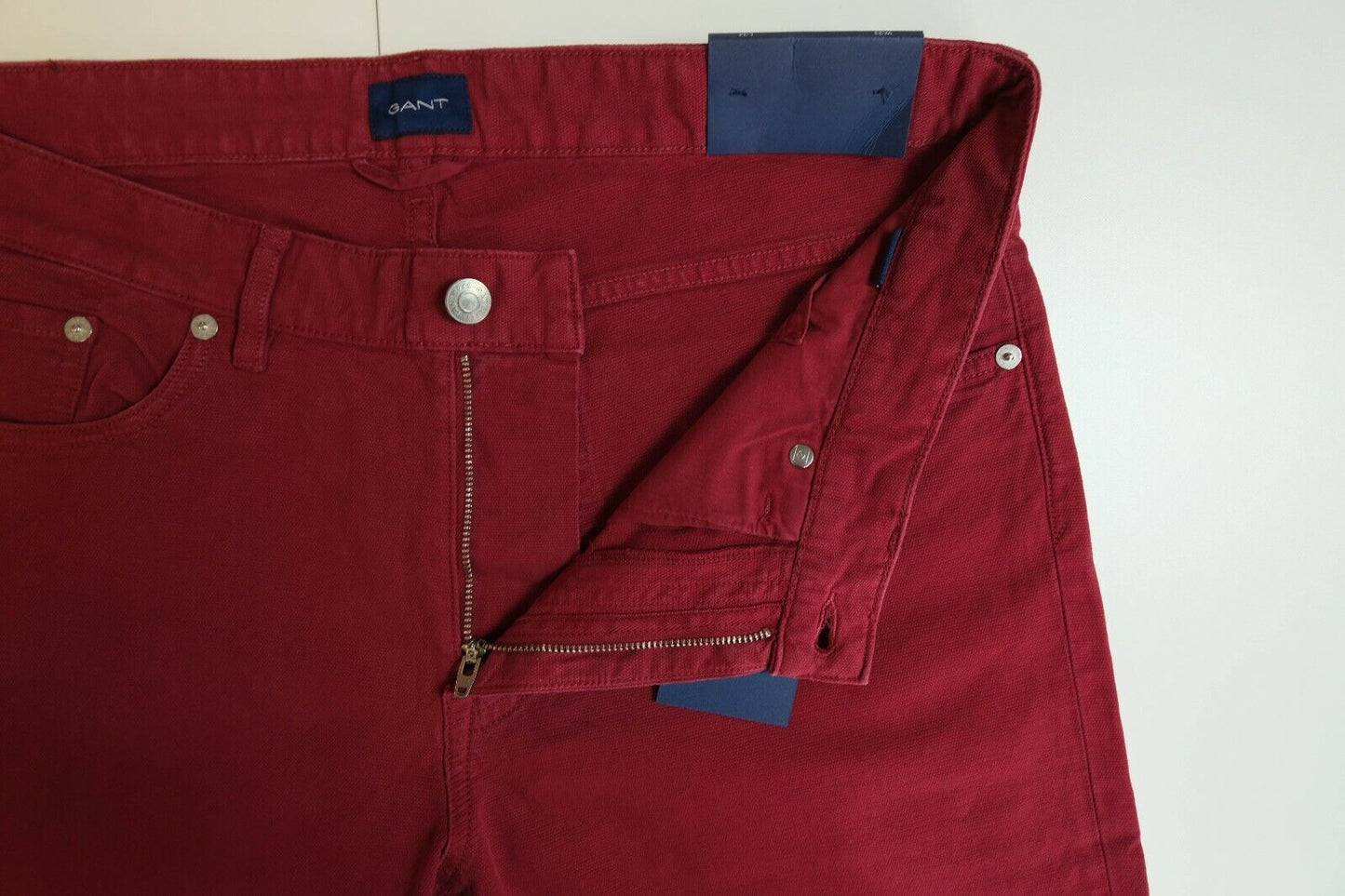 GANT Mahogny Red Canvas Slim Fit Jeans Size W33 L34