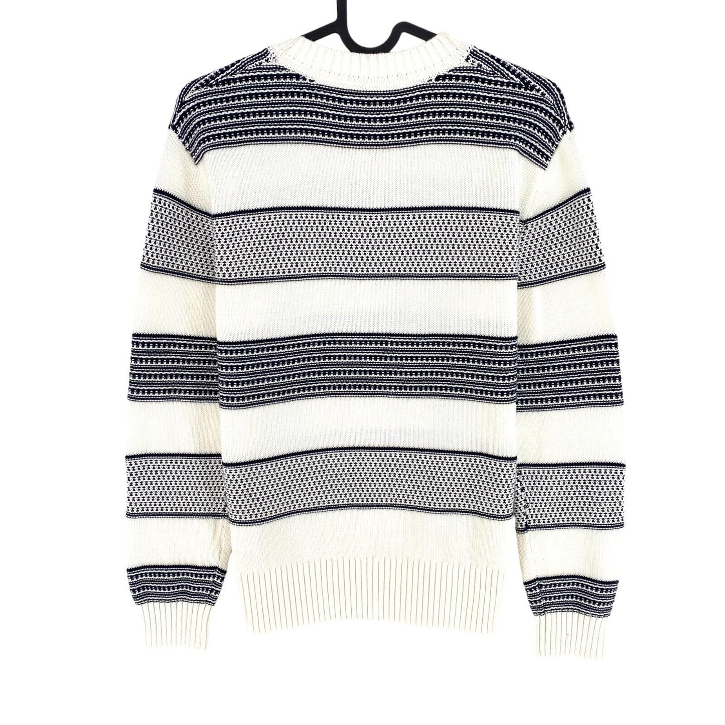 GANT White Striped 100% Cotton Crew Neck Sweater Jumper Size XS