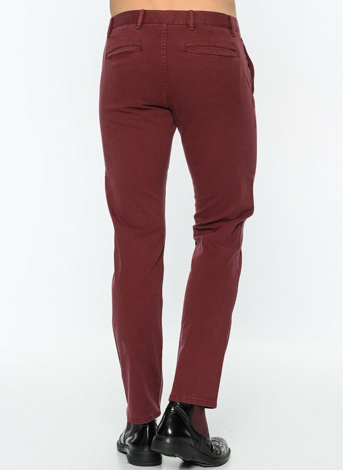 DOCKERS The Broken In Bordeaux Dark Red Slim Tapered Fit Pants Trousers W29 L32