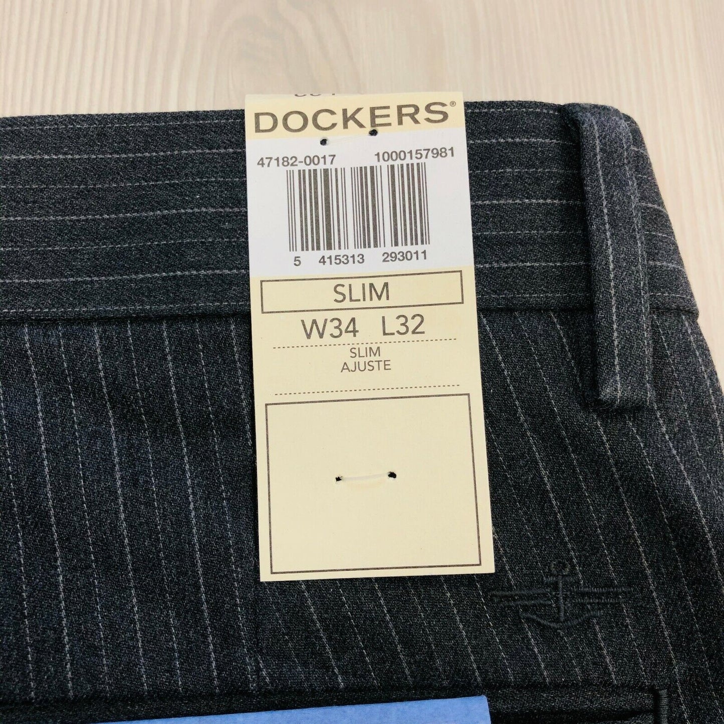 DOCKERS The Best Pressed Slim Fit Dark Grey Pants Trousers W34 L32 / W40 L34