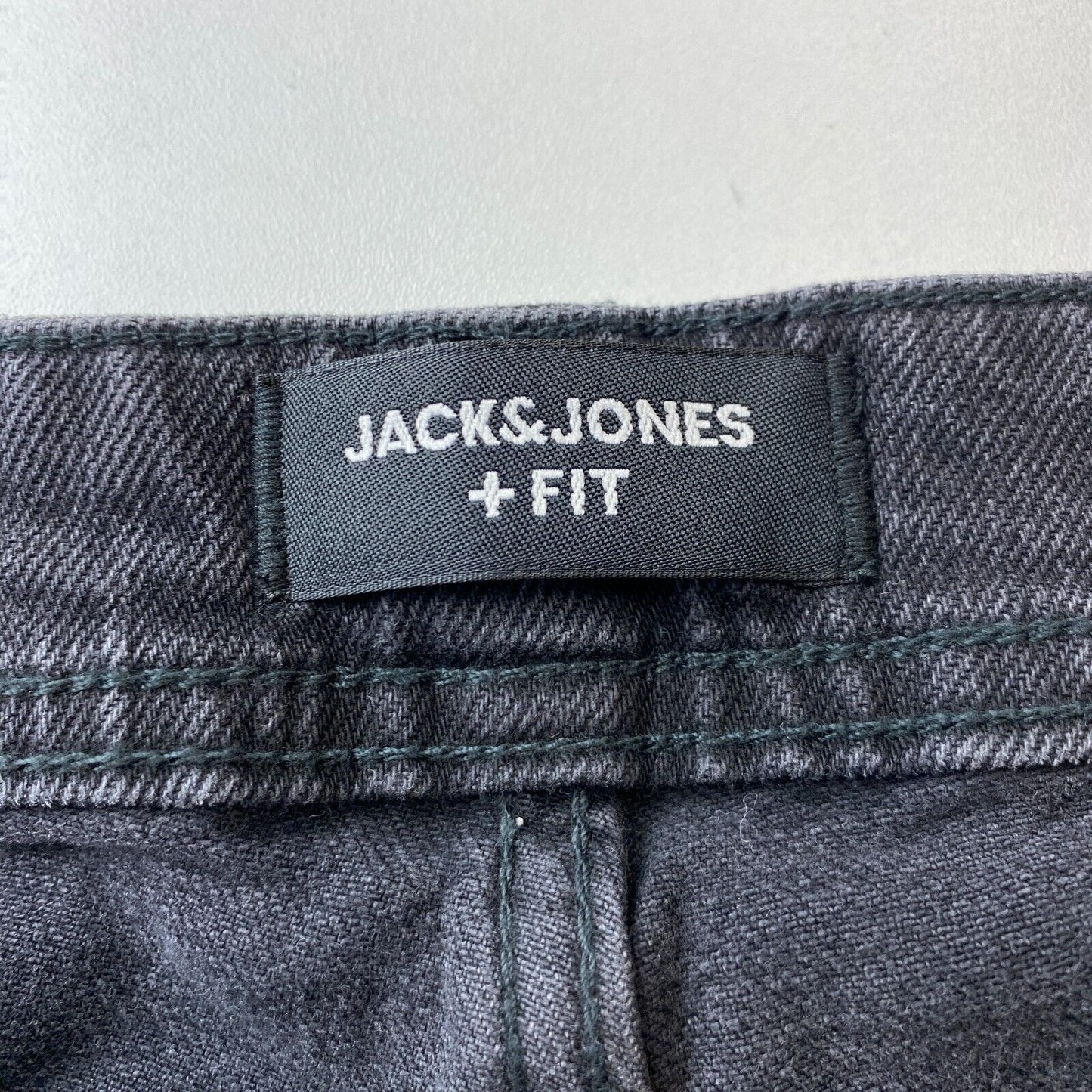 JACK & JONES + FIT MIKE Dark Grey Comfort Tapered Fit Jeans W50 L32