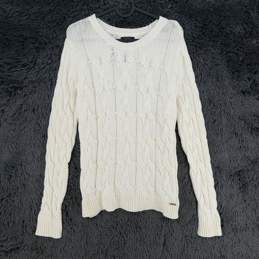 NAUTICA White Crew Neck Jumper Sweater Pullover Size XS