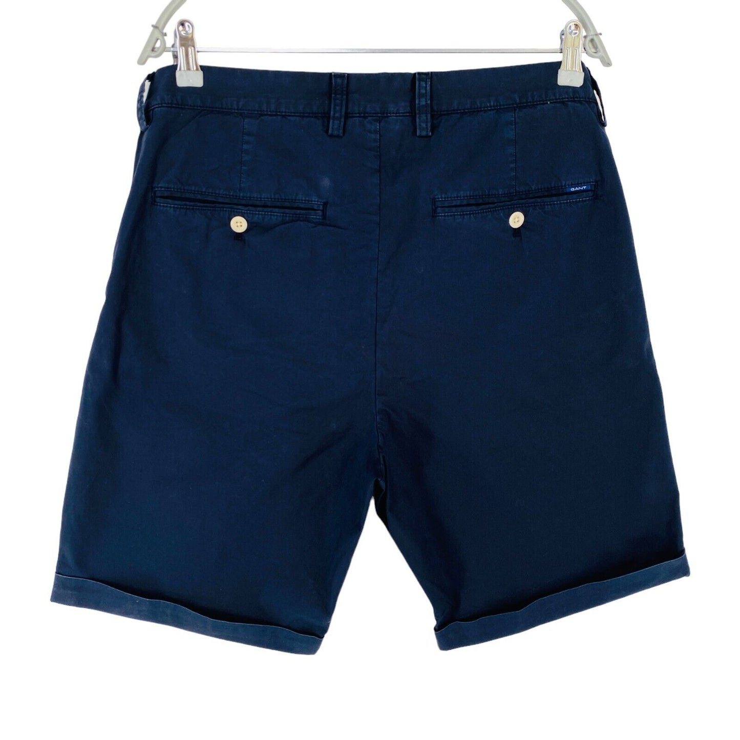 GANT Mens Dark Blue Regular Fit Chino Shorts Size W35