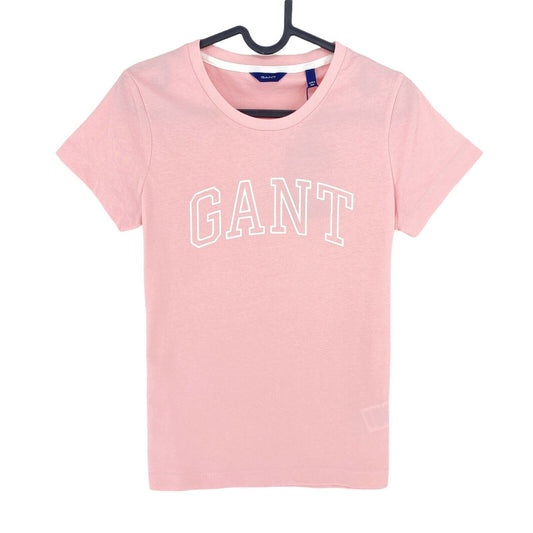 GANT Pink Arch Logo Crew Neck T Shirt Top Size S