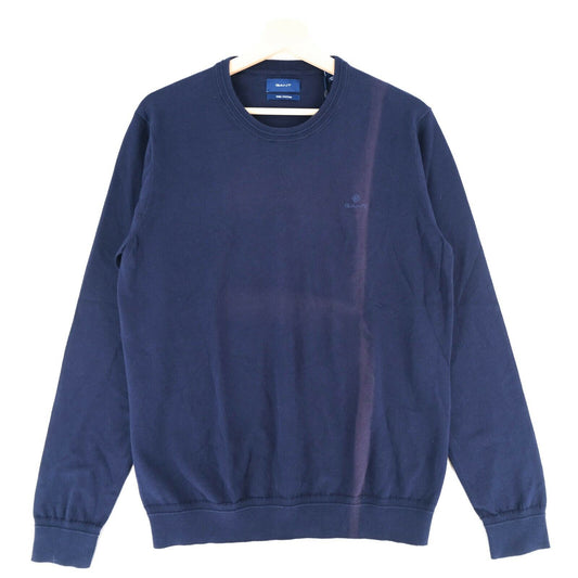 GANT Navy Blue Crew Neck 100% Cotton Jumper Sweater Size M