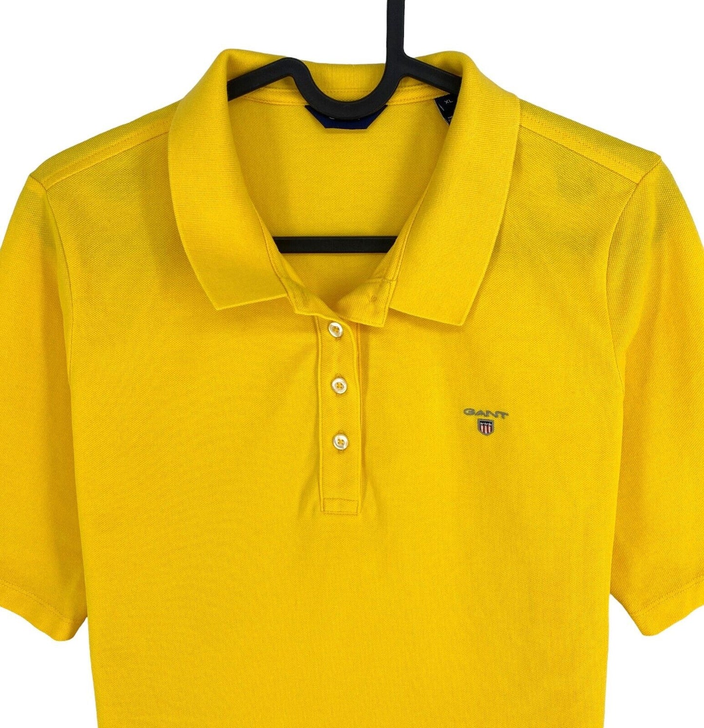 GANT Women Yellow Original Pique Short Sleeves Polo Shirt Size M