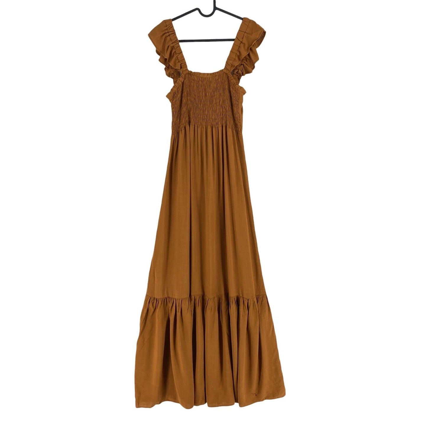 RINASCIMENTO Women Brown Square Neck Flared Sleeveless Maxi Dress Size XS