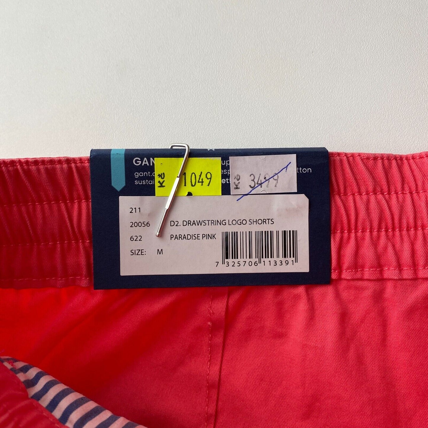 GANT Shorts mit elastischer Taille und normaler Passform, Größe M, Rosa