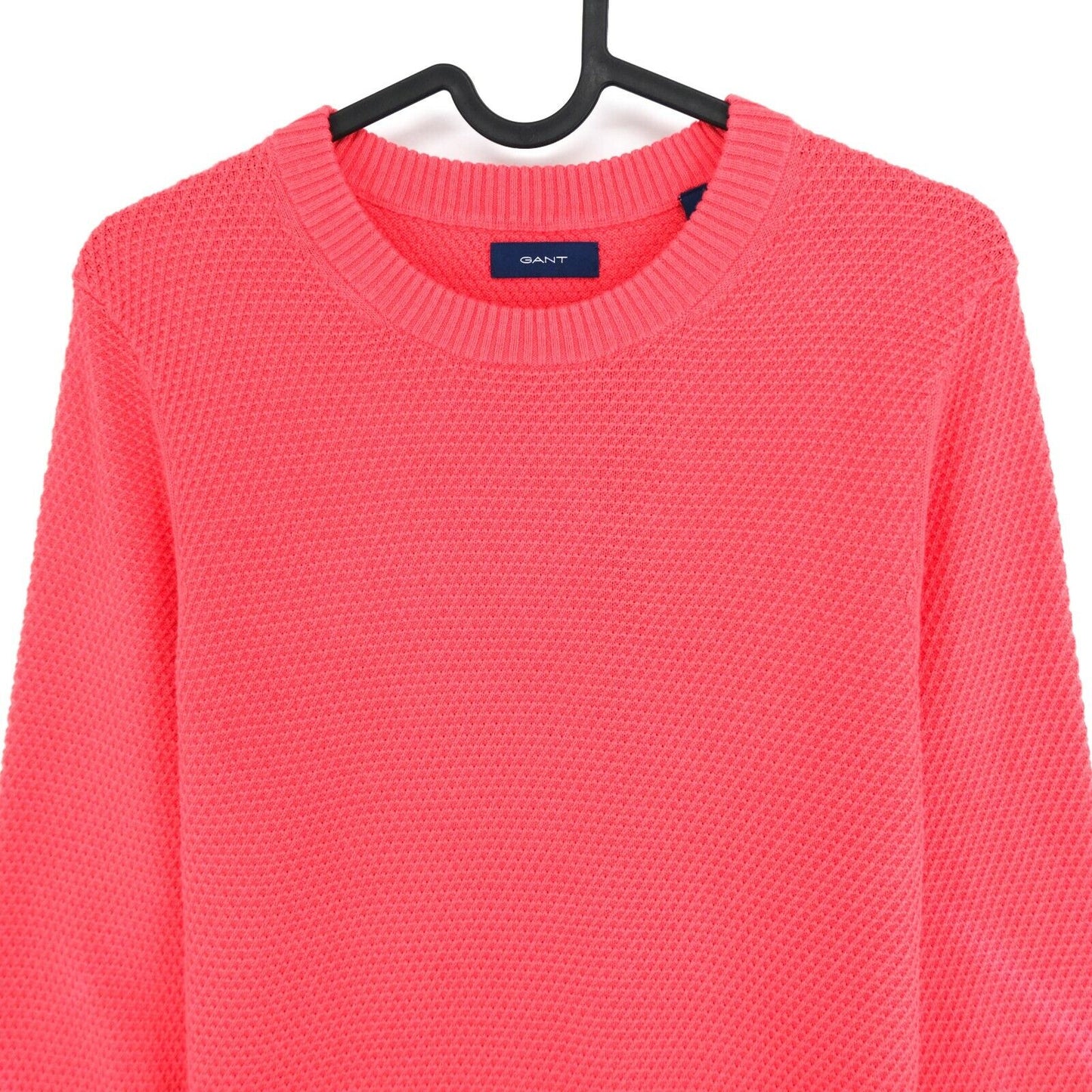 GANT Red Crew Neck Textured Sweater Jumper Size S