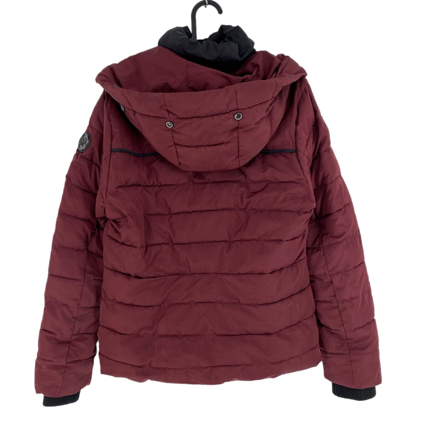 SUPERDRY Dark Red Hooded Padded Jacket Coat Size S