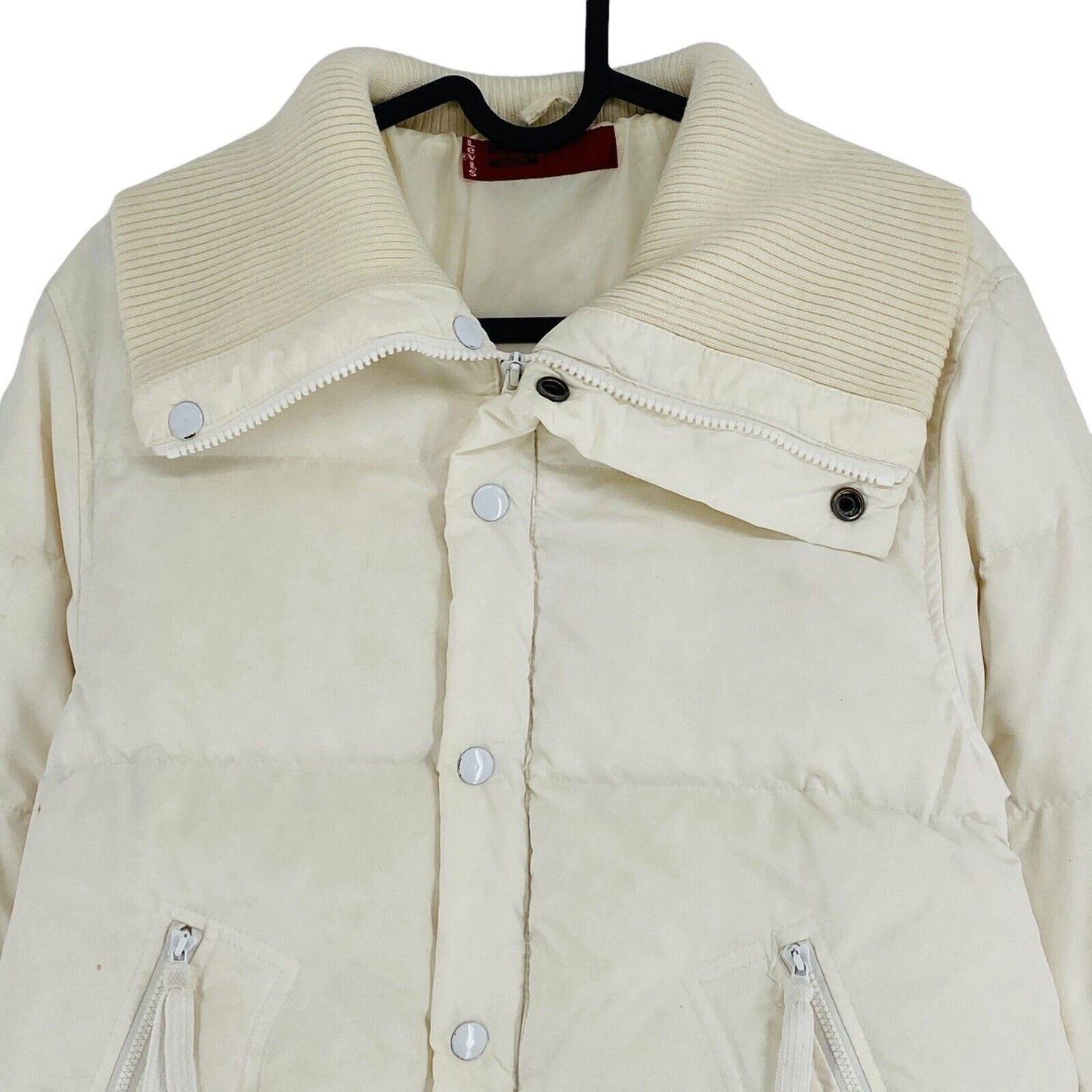 Levi's Cream White Cotton Blend Down Puffer Jacket Coat Size M