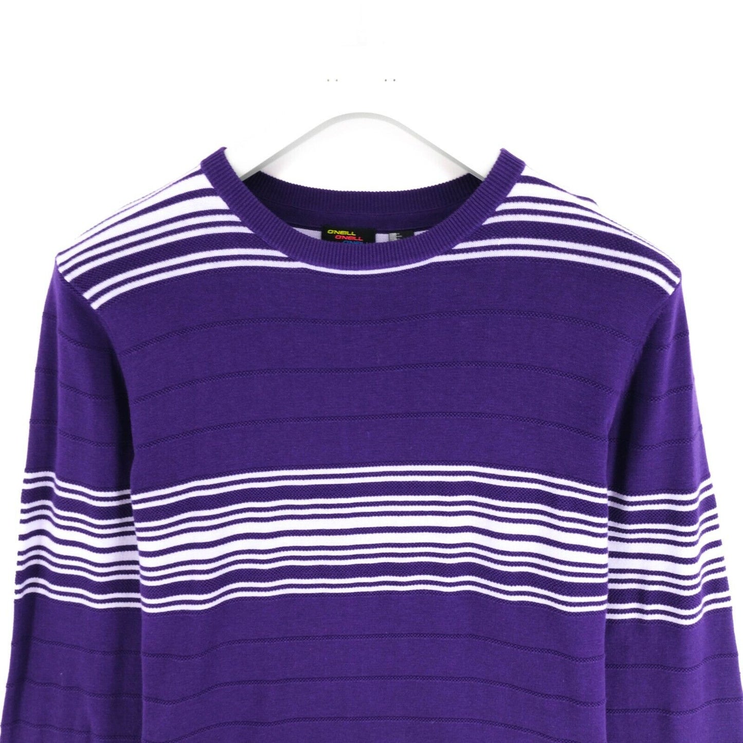 O'NEILL Purple Striped Crew Neck Sweater Jumper Size M