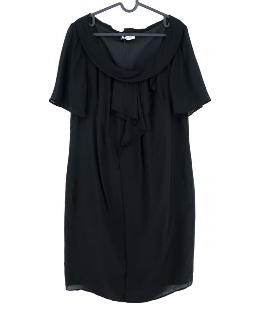 Prix ​​conseillé 229 € PERSONA Robe à col rond en soie noire Taille EUR 38 UK 10 US 8